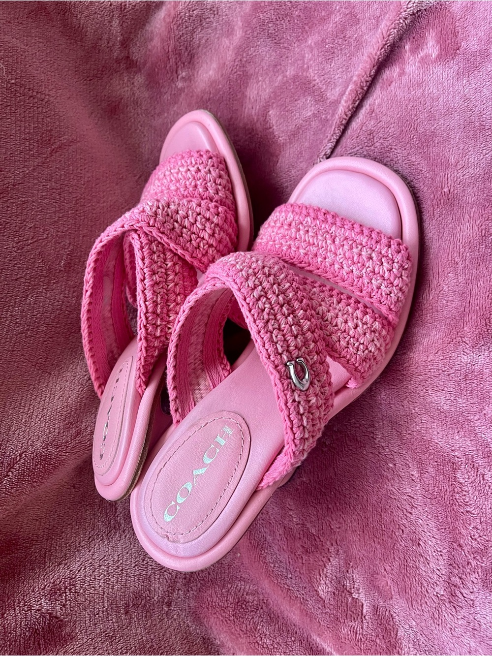Coach Quintin Crochet Slide Sandals